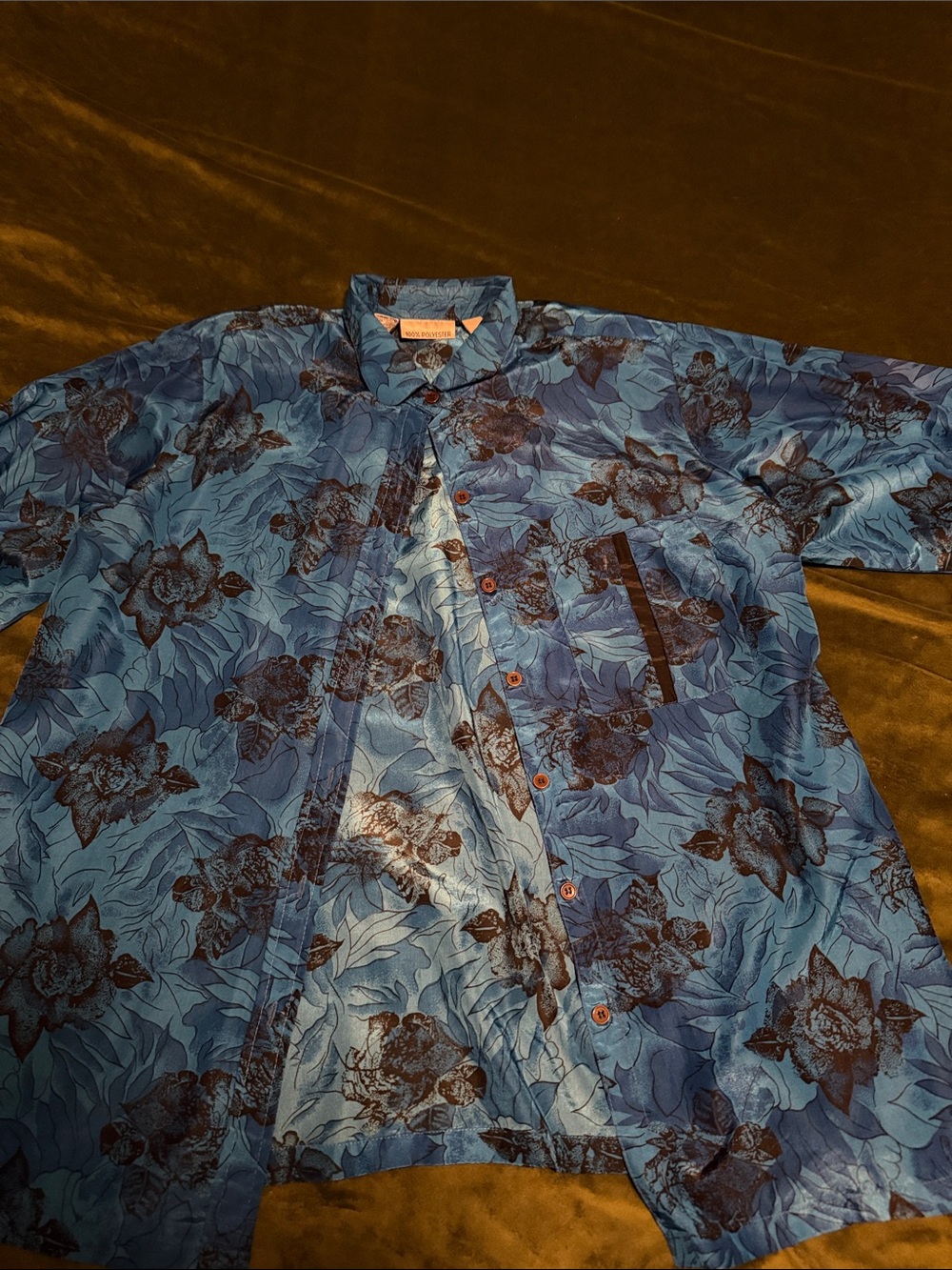 Blue Floral Short-Sleeve Men’s Shirt